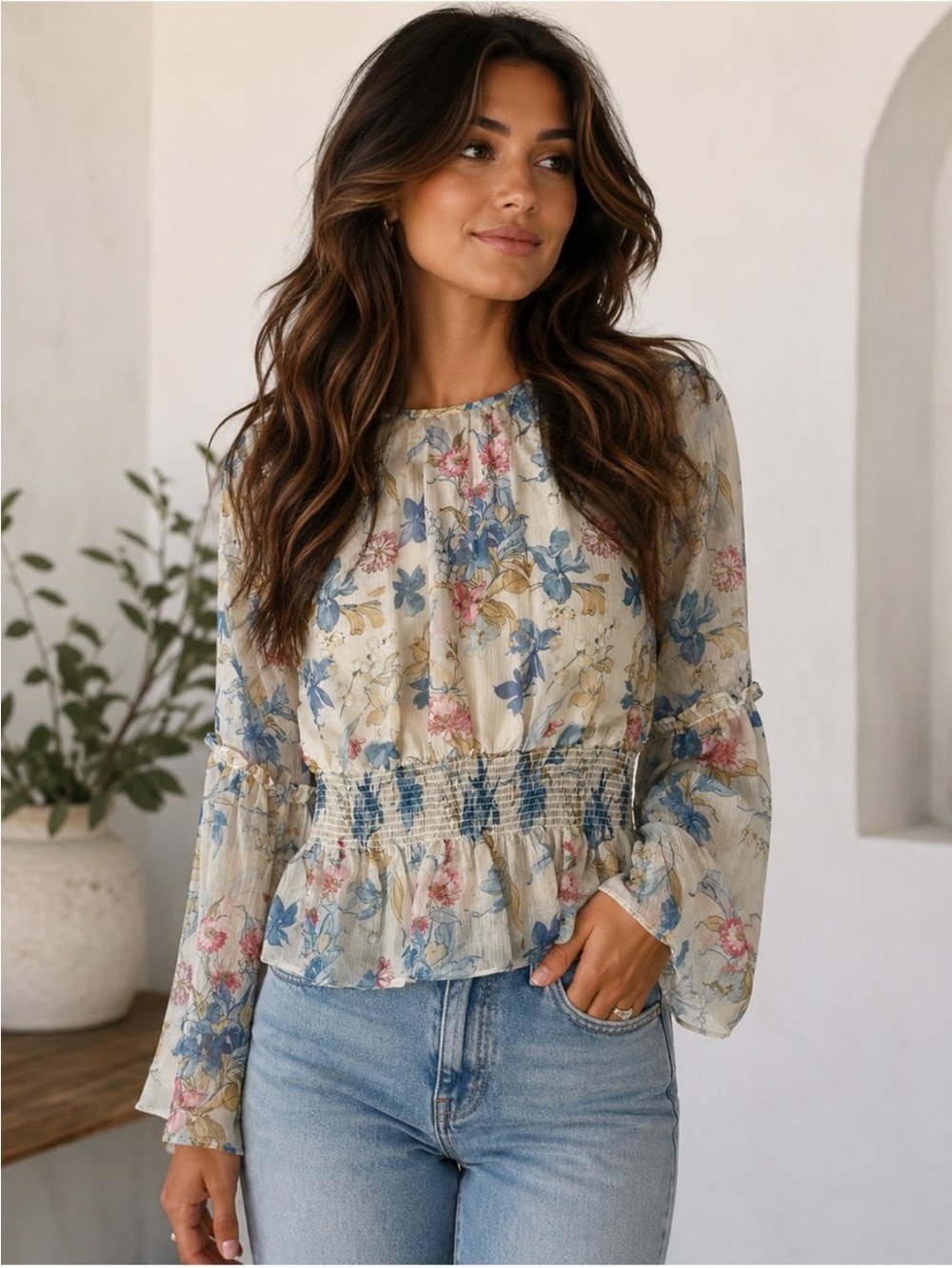 Tuckernuck Lily of the Valley Jennie Blouse Shirt NWT Size XS Flowing Top
